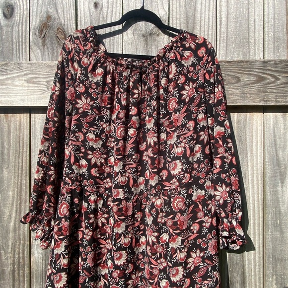 Talbots plus size Floral Black and Pink Women's Dress - Picture 5 of 8